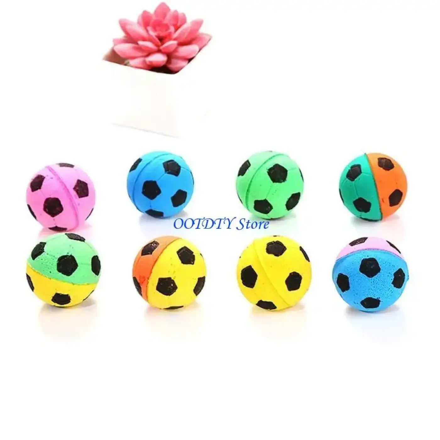 The Ball Depot : 367A Soft Rebounding Balls for Cats Lightweight Interactive Assorted Colors Set of10