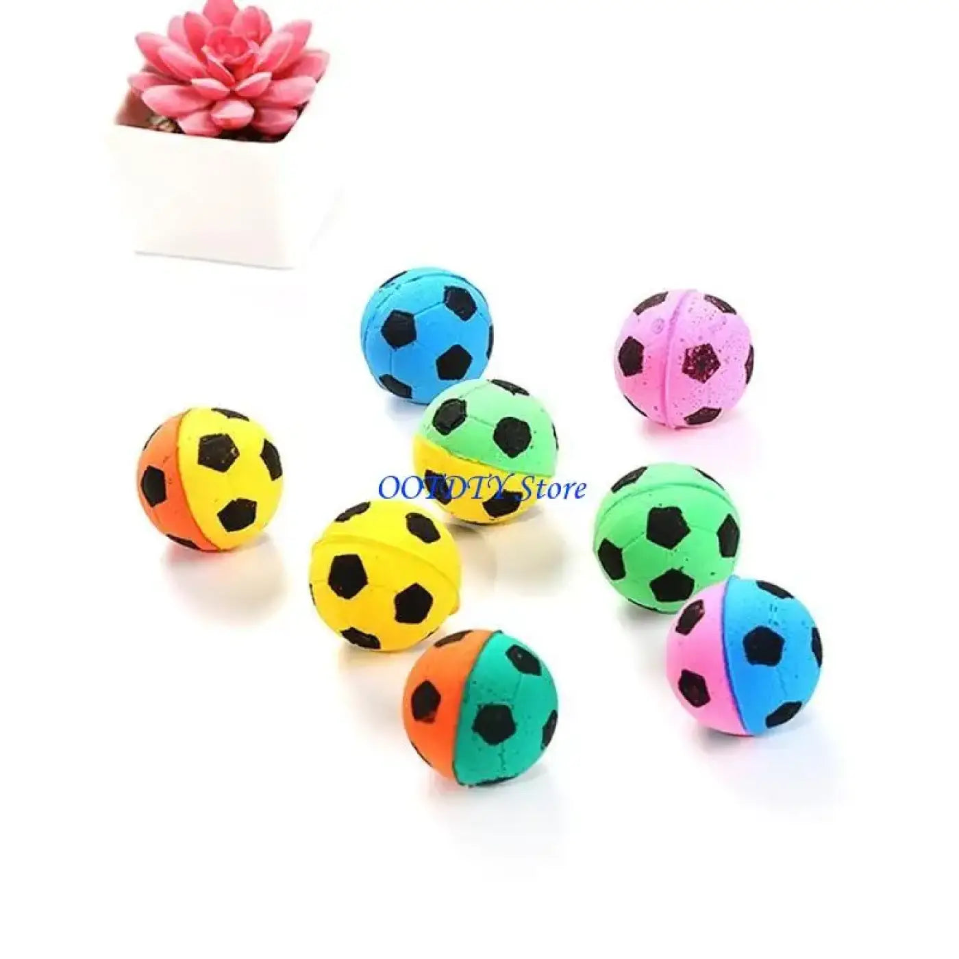 The Ball Depot : 367A Soft Rebounding Balls for Cats Lightweight Interactive Assorted Colors Set of10