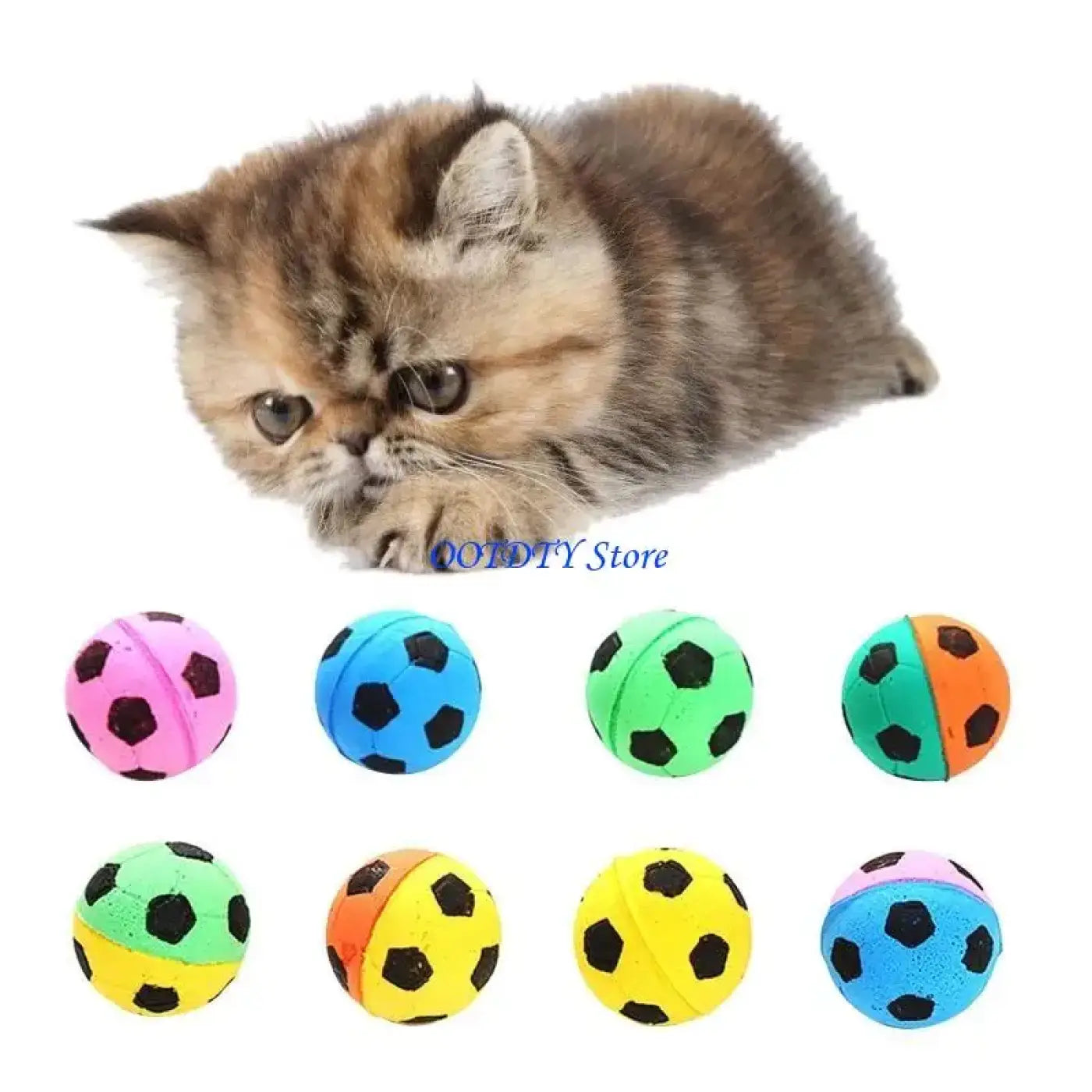 The Ball Depot : 367A Soft Rebounding Balls for Cats Lightweight Interactive Assorted Colors Set of10