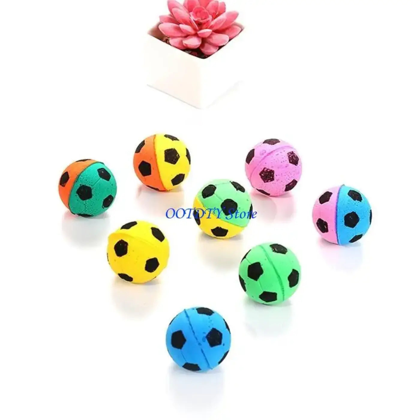 The Ball Depot : 367A Soft Rebounding Balls for Cats Lightweight Interactive Assorted Colors Set of10