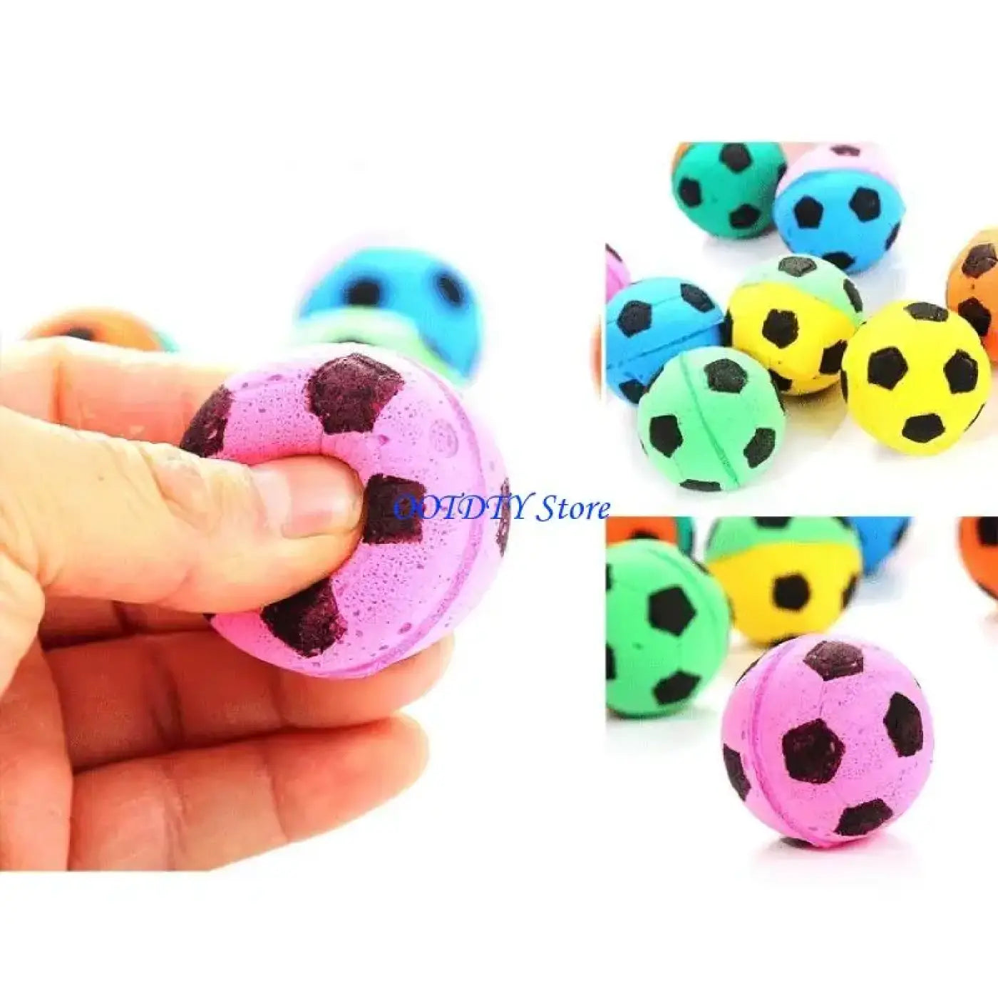 The Ball Depot : 367A Soft Rebounding Balls for Cats Lightweight Interactive Assorted Colors Set of10
