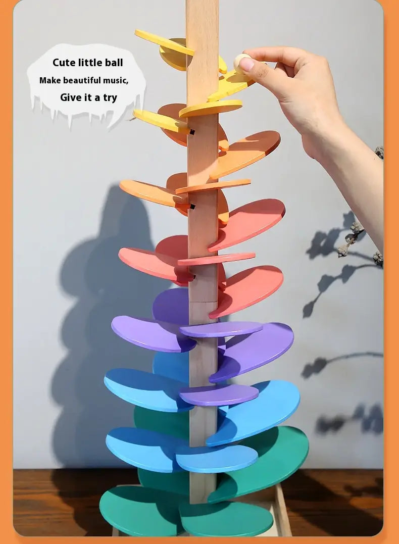 Children Educational Wooden Rainbow Music Ball Tree