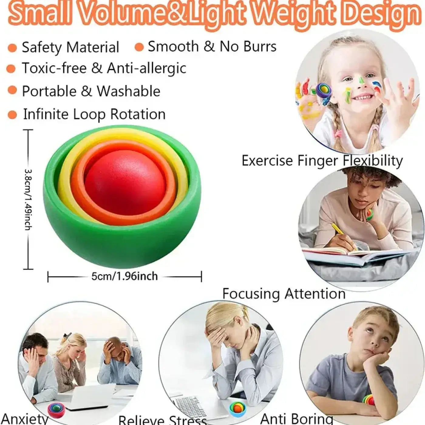 The Ball Depot puzzle ball: 3D Rotation Fidget Gyro Sensory Ball