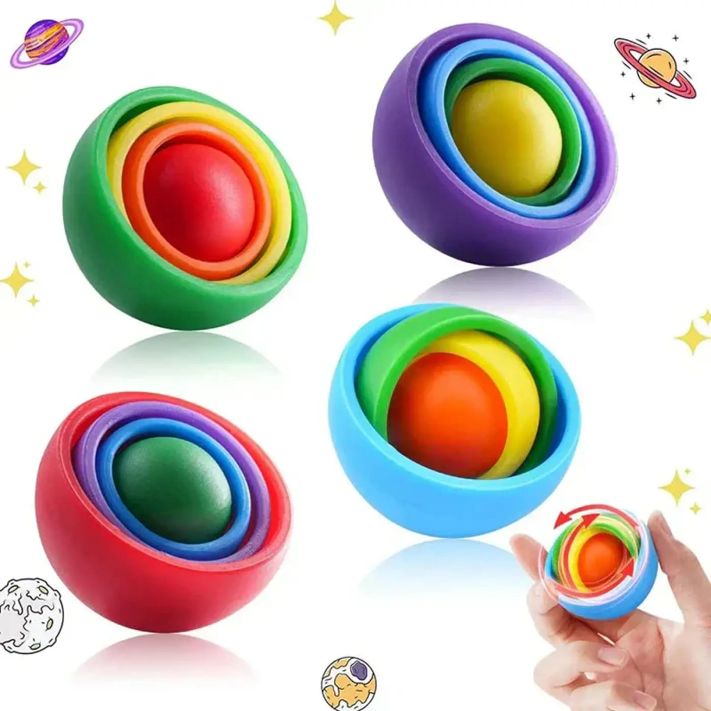 The Ball Depot puzzle ball: 3D Rotation Fidget Gyro Sensory Ball
