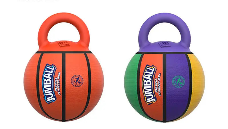 Jianbao Dog Ball: orange and multicolored jumball basketball kettlebells