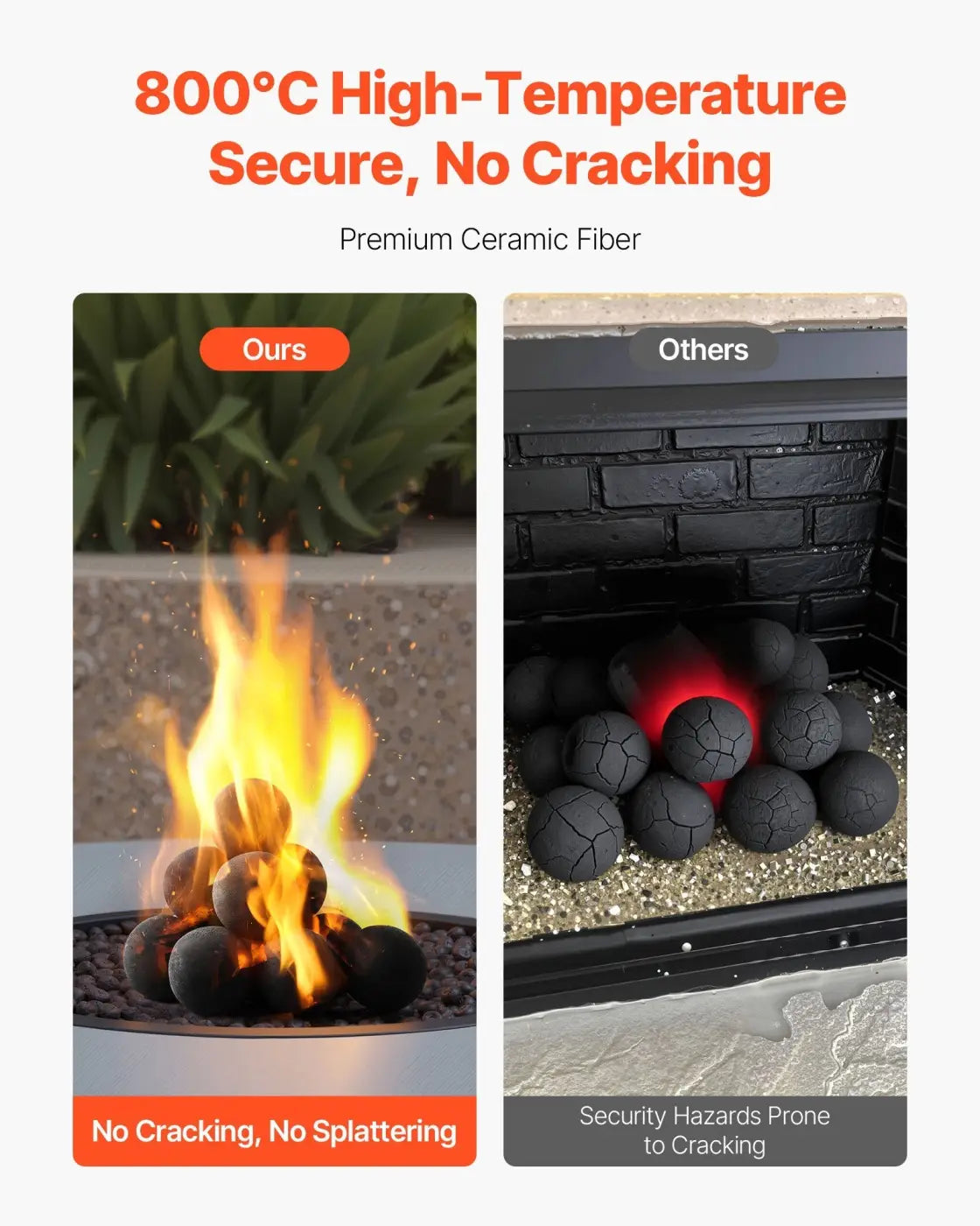 The Ball Depot bulk: 4 Inch 12 Pcs Ceramic Fire Lava BBQ Balls