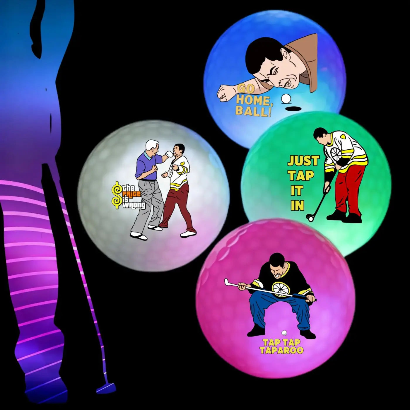 The Ball Depot glow golf ball: 4 pcs Gilmore Glow in The Dark Golf Balls