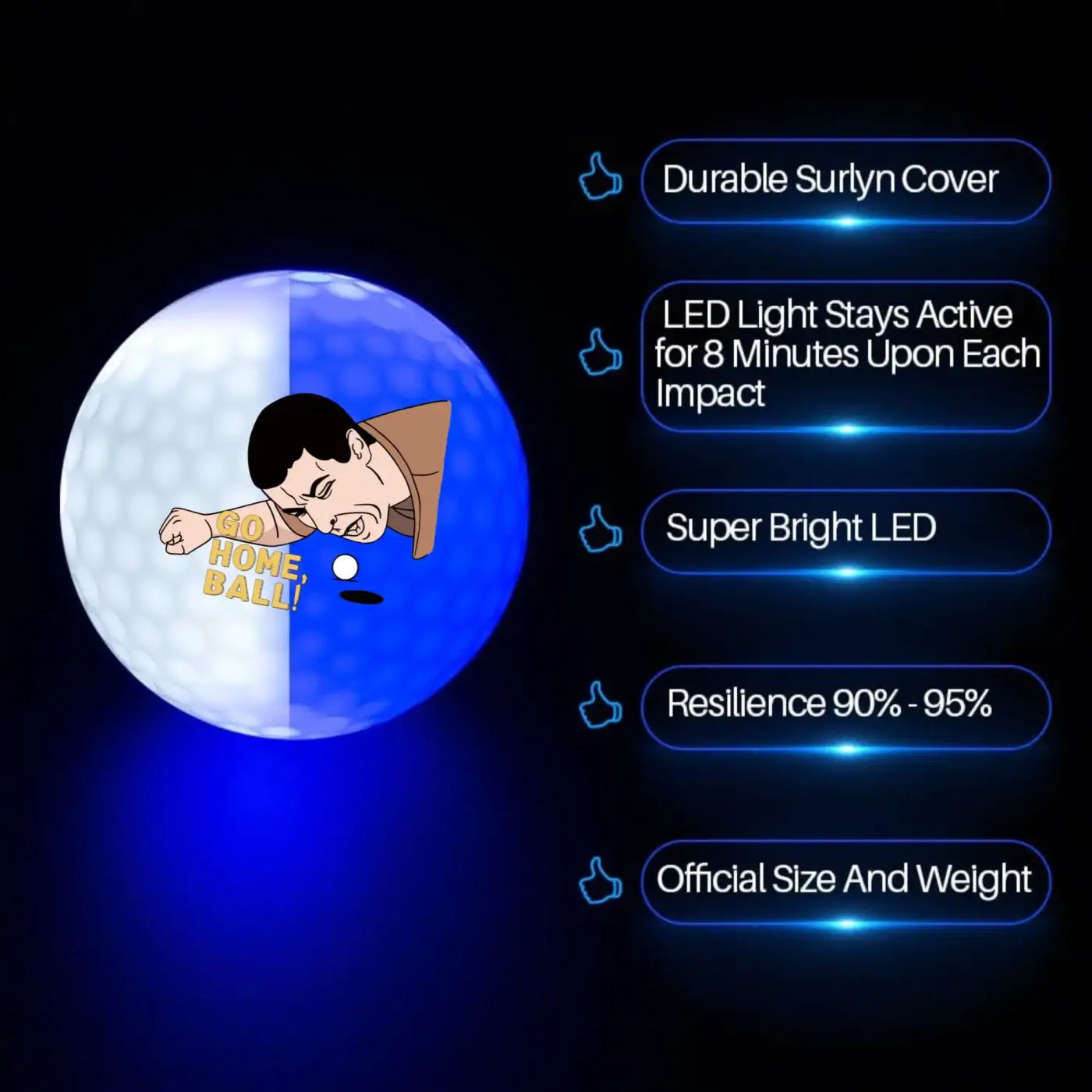 The Ball Depot glow golf ball: 4 pcs Gilmore Glow in The Dark Golf Balls