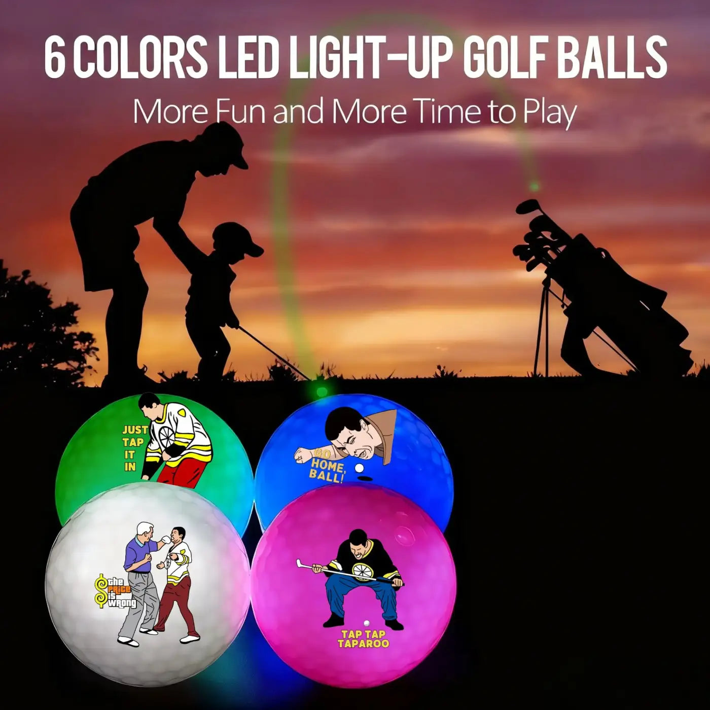 The Ball Depot glow golf ball: 4 pcs Gilmore Glow in The Dark Golf Balls