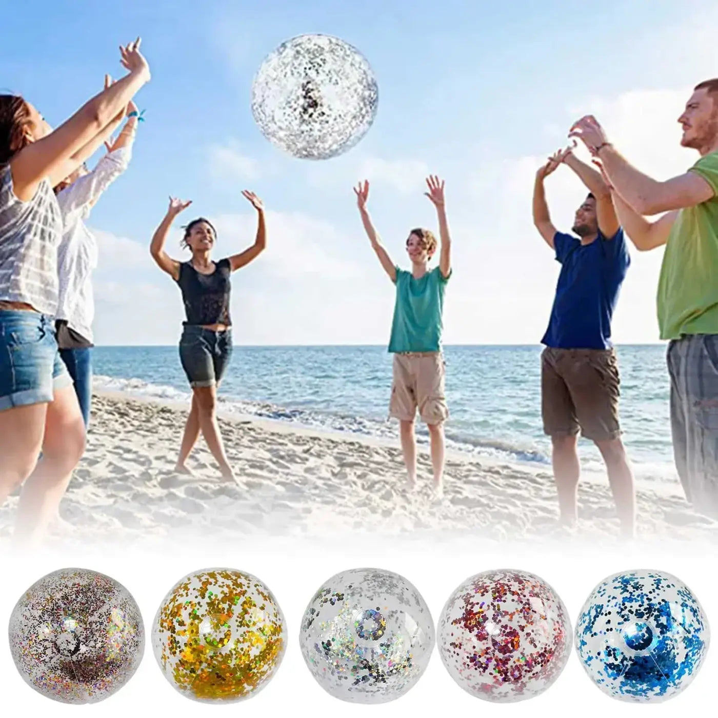 The Ball Depot beach ball: 40cm Inflatable Glitter Beach Ball