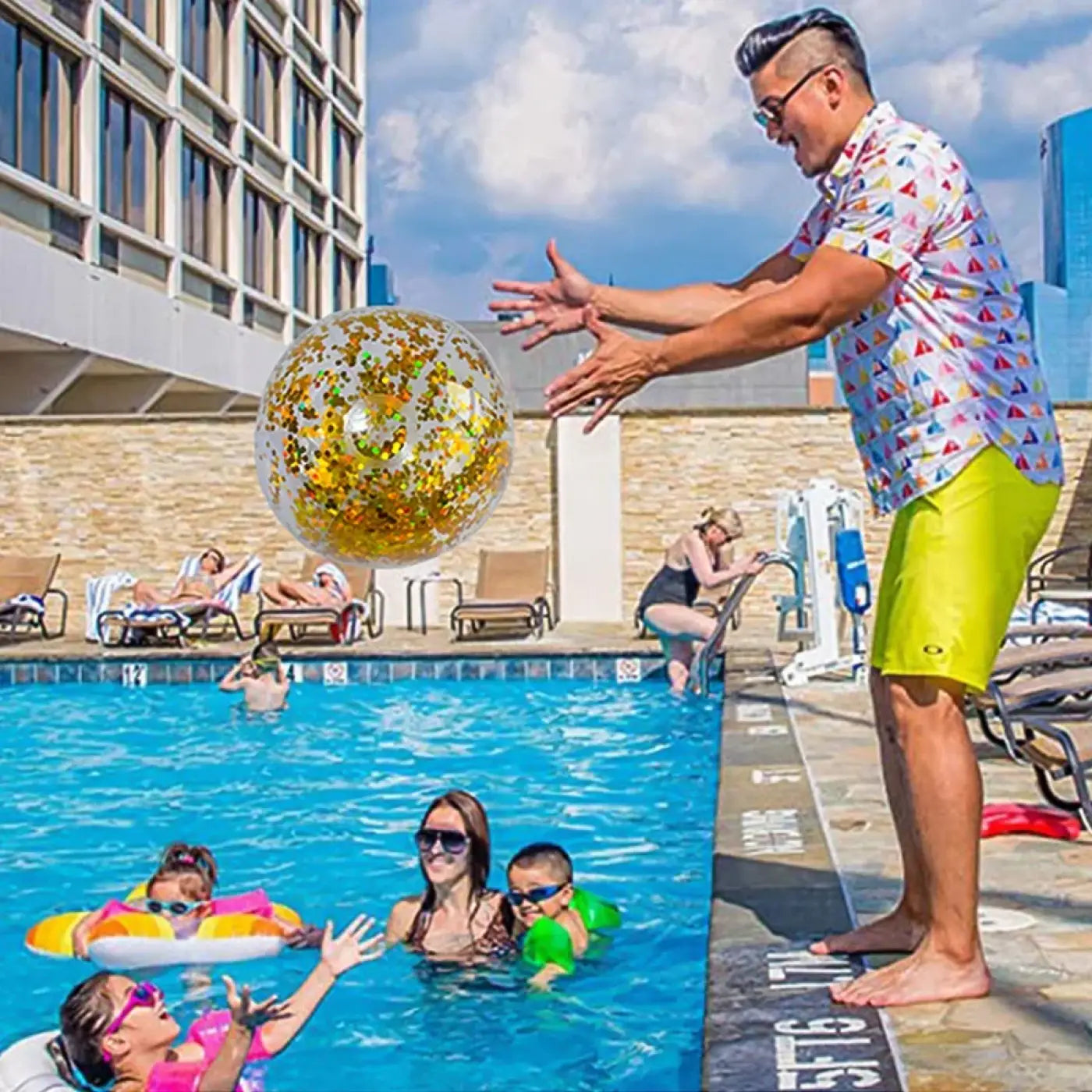 The Ball Depot beach ball: 40cm Inflatable Glitter Beach Ball