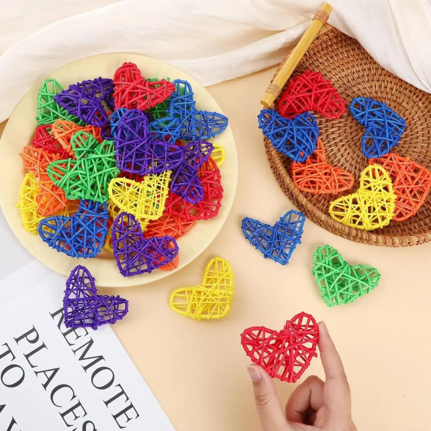 The Ball Depot bulk: 48Pcs Colorful Wicker Rattan Balls