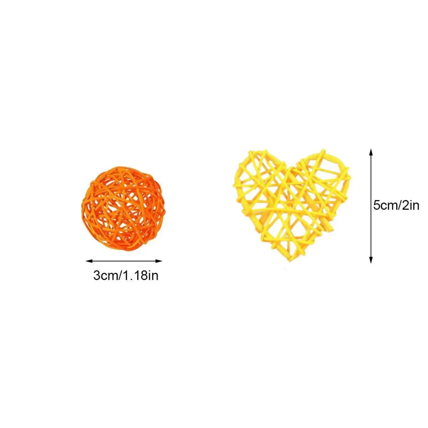 The Ball Depot bulk: 48Pcs Colorful Wicker Rattan Balls