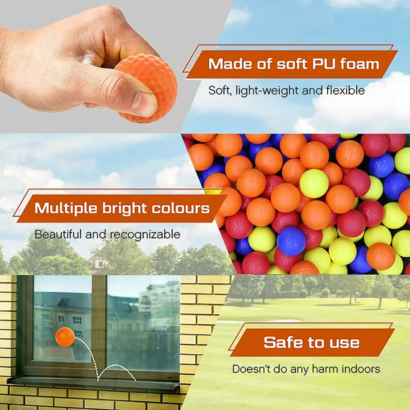 The Ball Depot golf ball: 50 Pack Foam Practice Golf Balls with Bucket