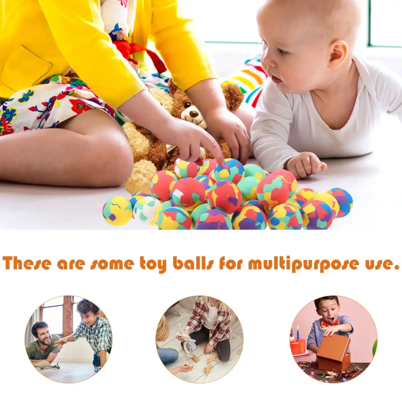 The Ball Depot bounce ball: 50Pcs Eva Bouncy Balls
