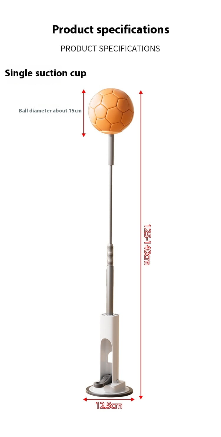 Orange soccer ball suction cup on silver telescopic pole with white base for Boxing Reaction Ball