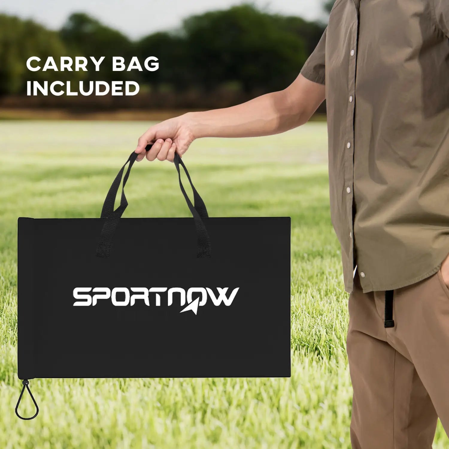 SPORTNOW Spike Ball Game Set black carry bag with white logo