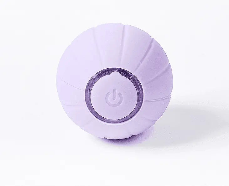 Balle rebondissante pour chat orange appareil sphérique en silicone lavande avec bouton d’alimentation
