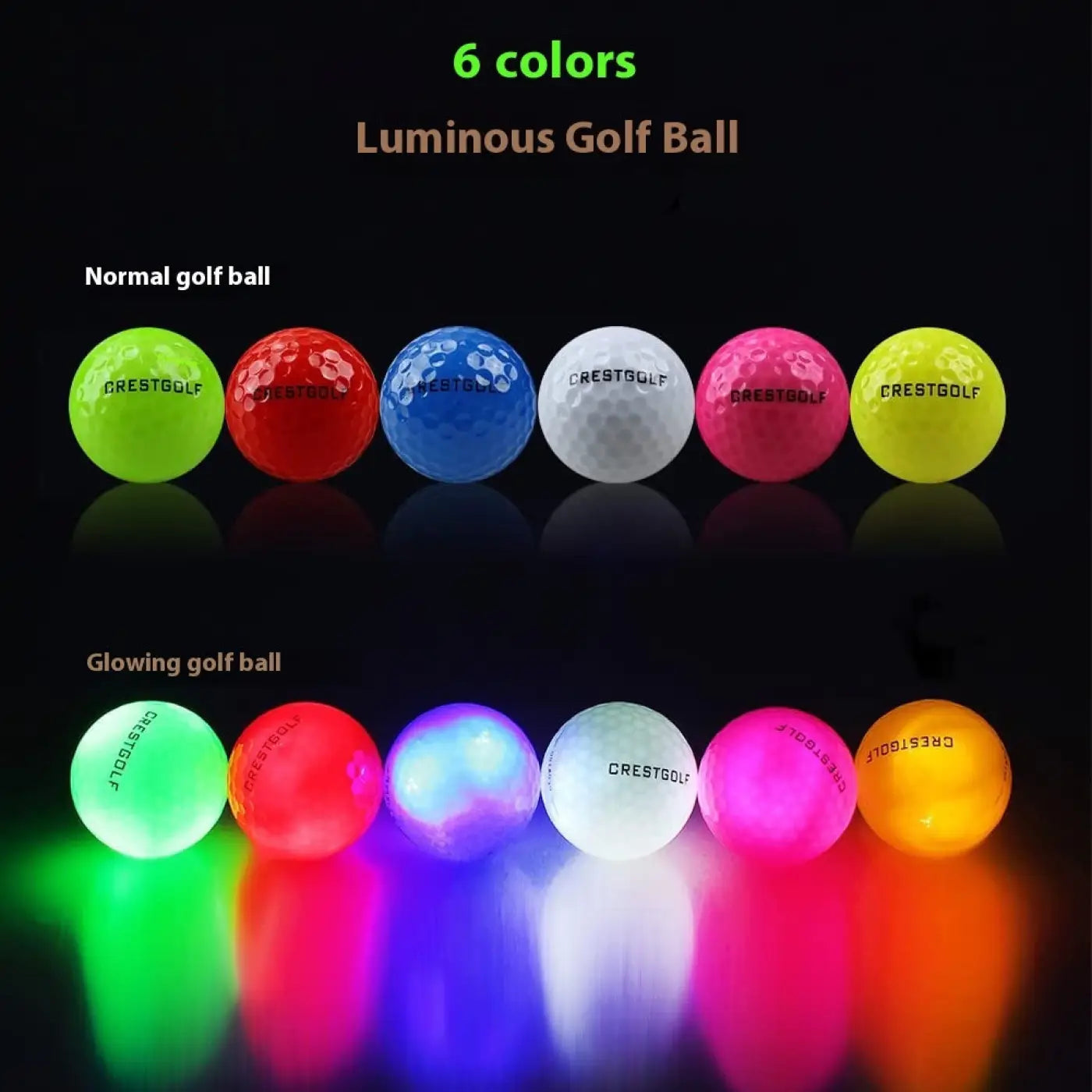 The Ball Depot golf ball: 6/30pc LED Glowing Golf Ball Set