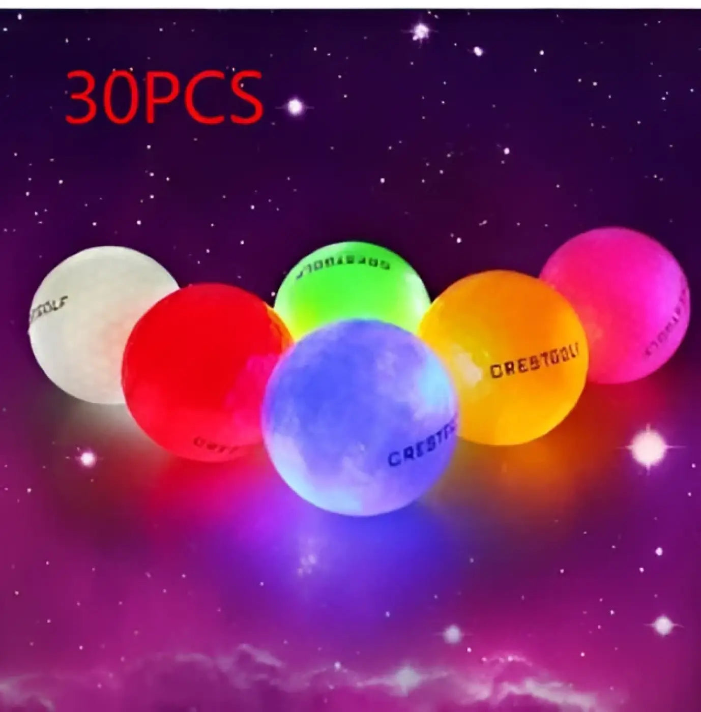 The Ball Depot golf ball: 6/30pc LED Glowing Golf Ball Set