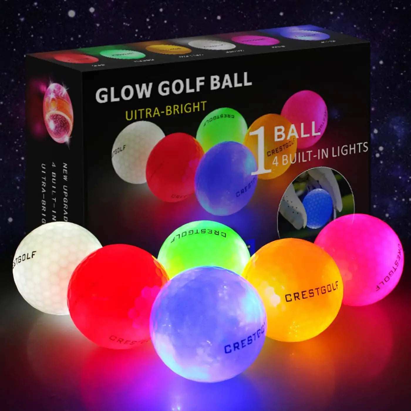 The Ball Depot golf ball: 6/30pc LED Glowing Golf Ball Set