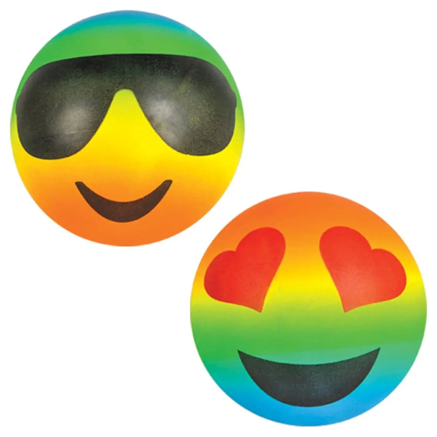 La Luna Bella - Toys baby balls: 6" EMOTICON RAINBOW VINYL BALLS set