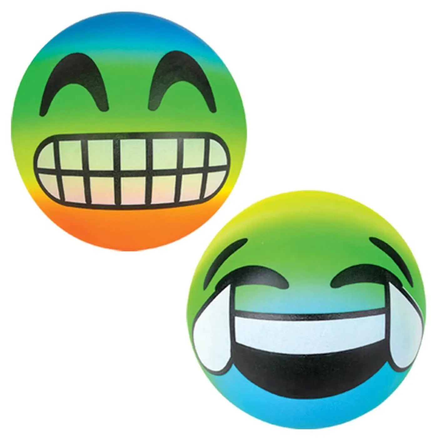 La Luna Bella - Toys baby balls: 6" EMOTICON RAINBOW VINYL BALLS set