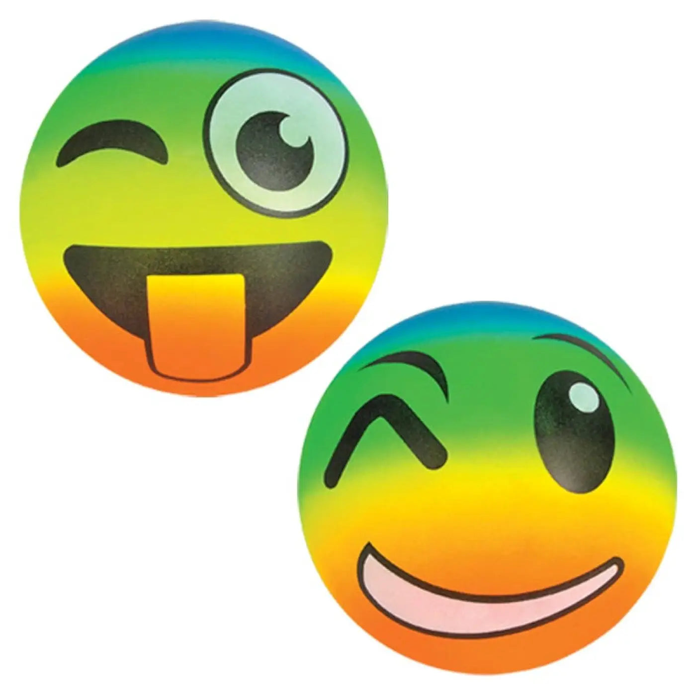 La Luna Bella - Toys baby balls: 6" EMOTICON RAINBOW VINYL BALLS set