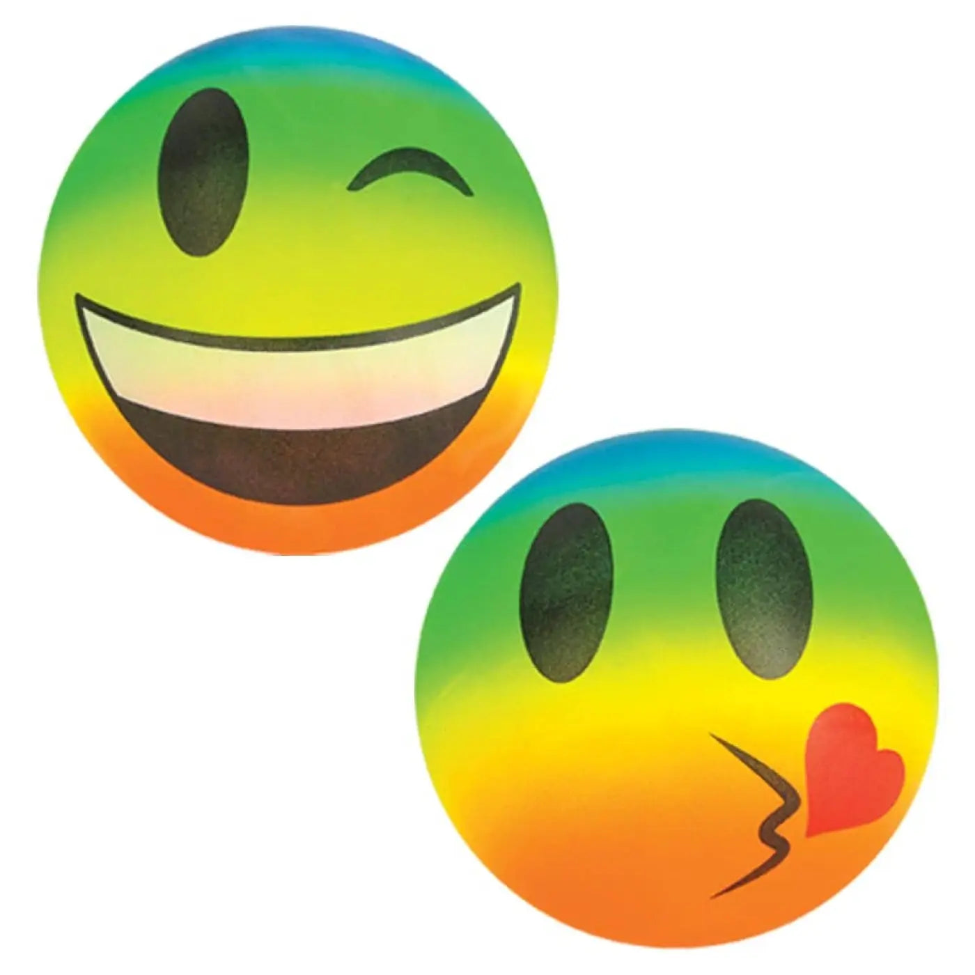 La Luna Bella - Toys baby balls: 6" EMOTICON RAINBOW VINYL BALLS set