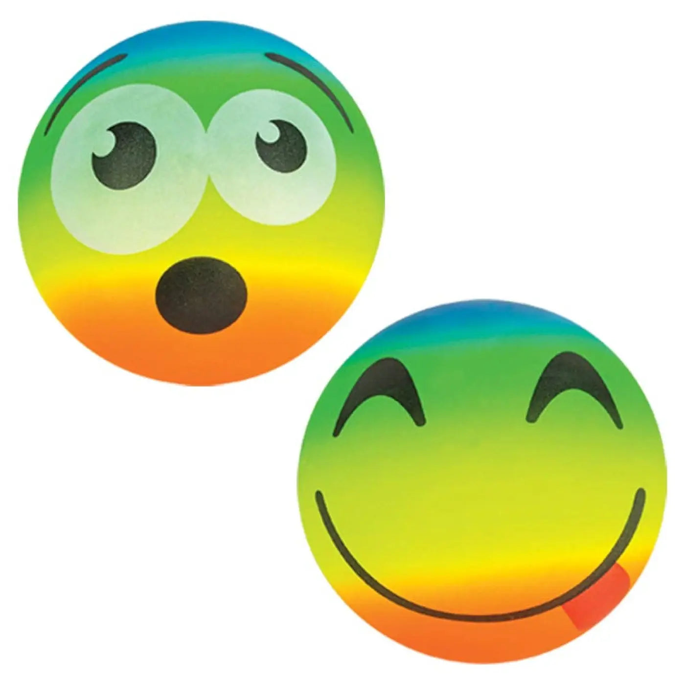 La Luna Bella - Toys baby balls: 6" EMOTICON RAINBOW VINYL BALLS set