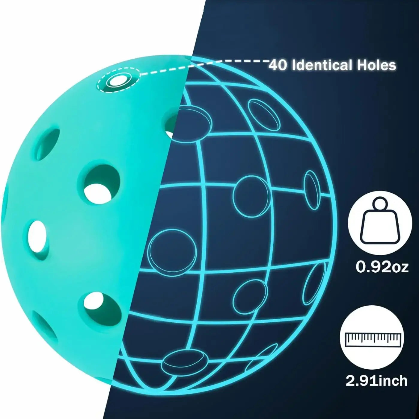 The Ball Depot pickleball: 6 Pack Luminous Pickleballs with Holes
