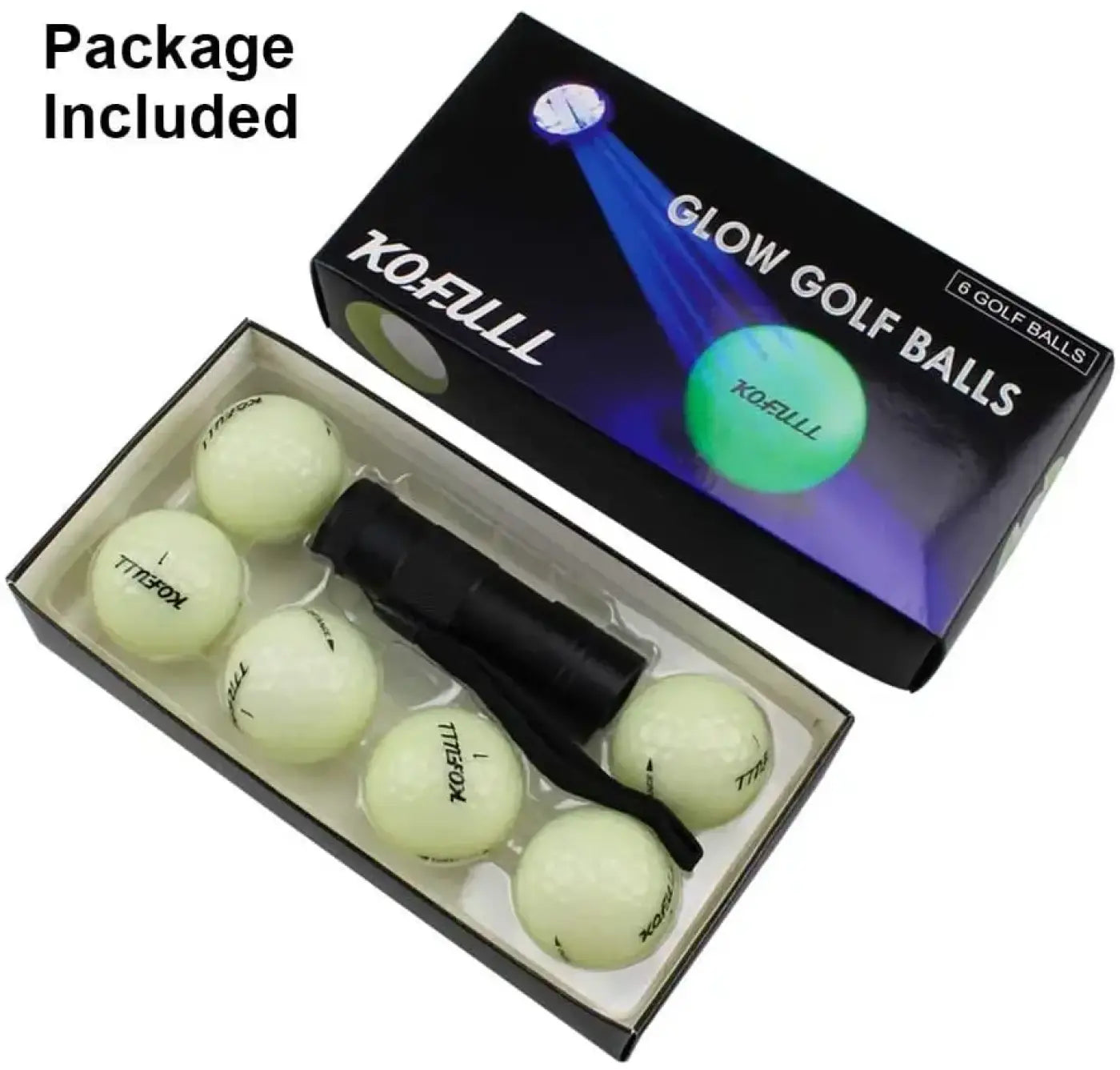 The Ball Depot golf ball: 6 Packs Glow Golf Balls for Night Sports