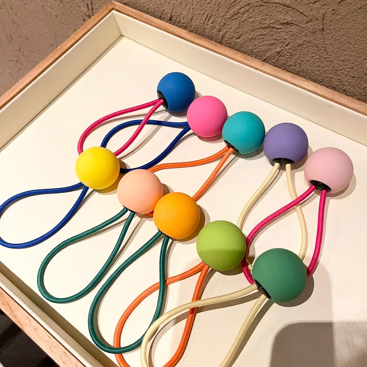 Fluorescent Color Round Ball Hair Tie