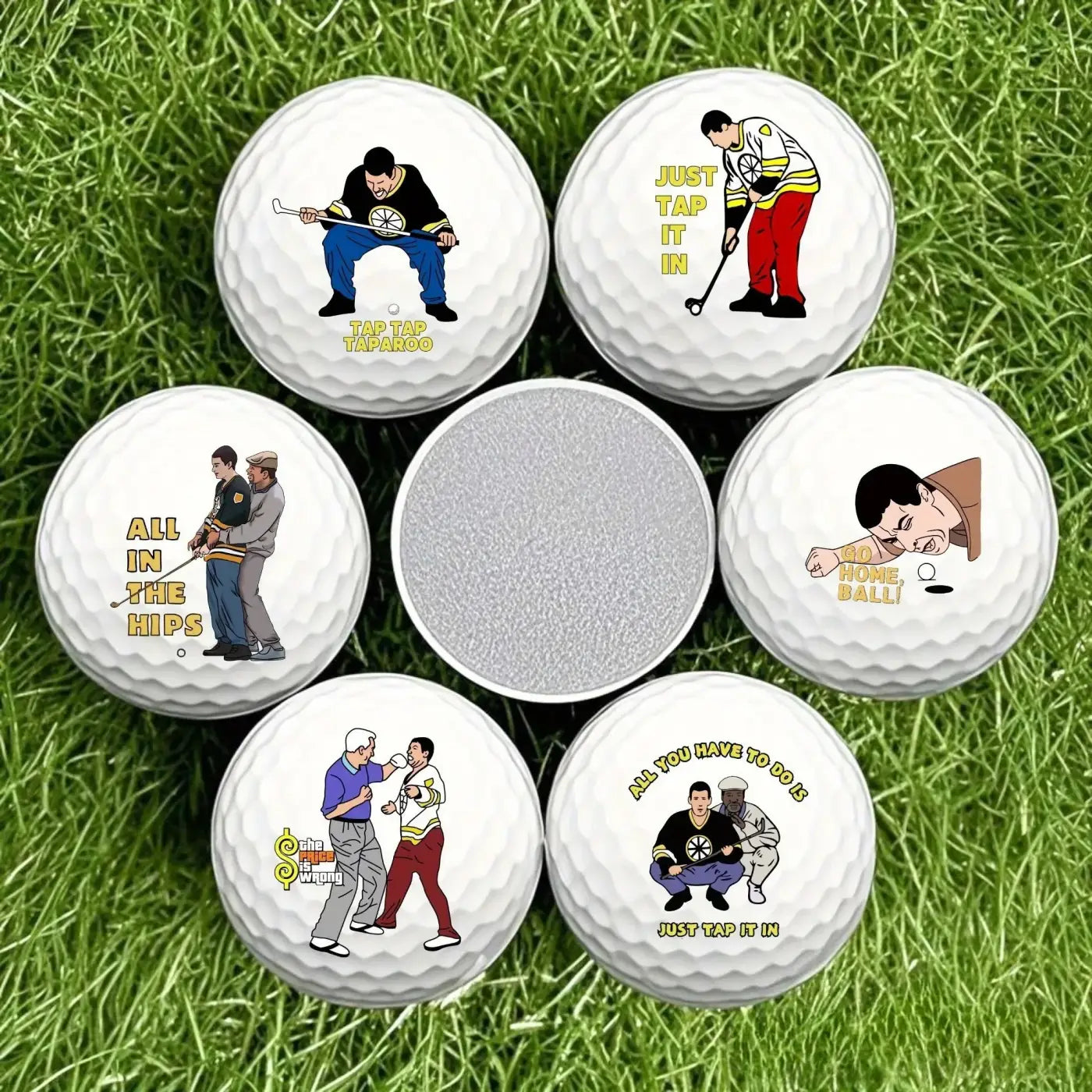 The Ball Depot golf ball: 6pc Funny Happy Gilmore Golf Balls Gift Set