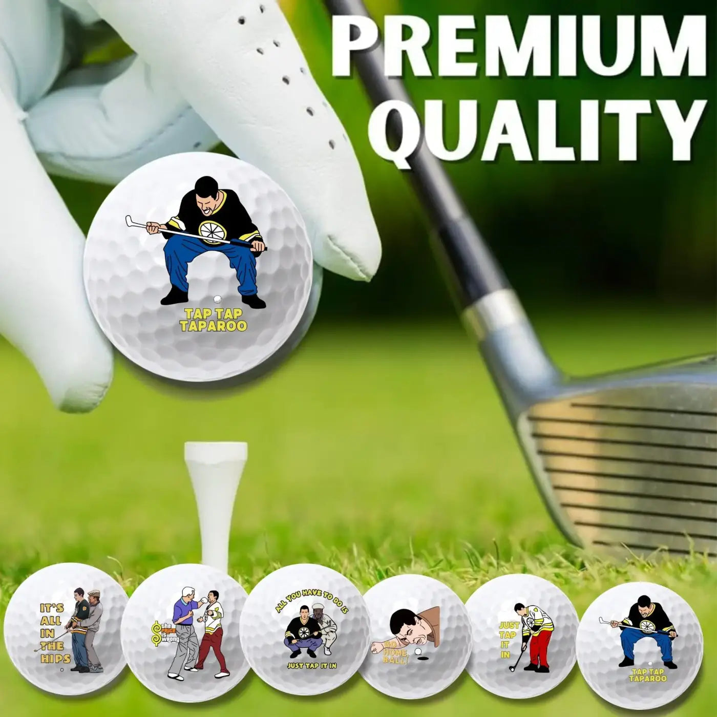 The Ball Depot golf ball: 6pc Funny Happy Gilmore Golf Balls Gift Set