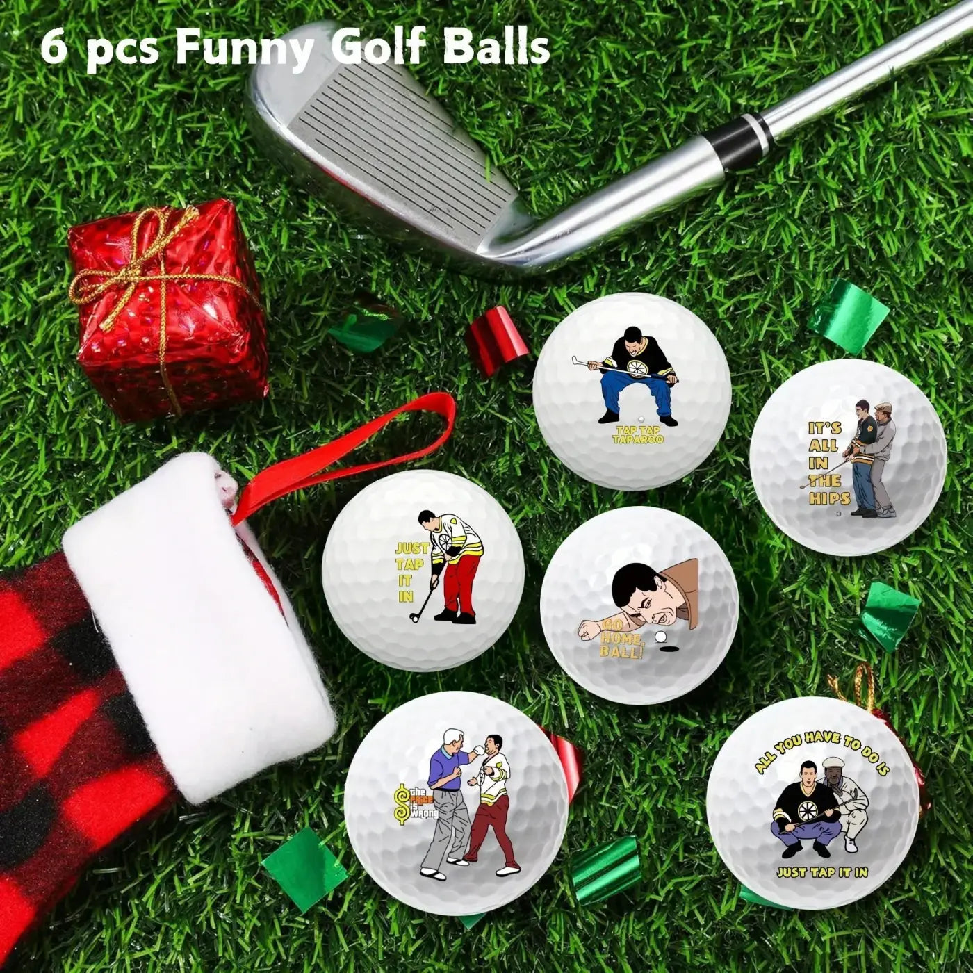 The Ball Depot golf ball: 6pc Funny Happy Gilmore Golf Balls Gift Set