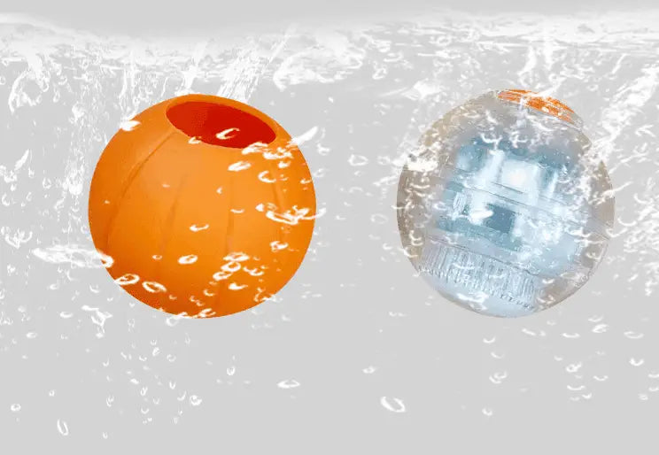 Orange Cat Bounce Ball : sphères orange texturées flottant dans de l’eau bouillonnante