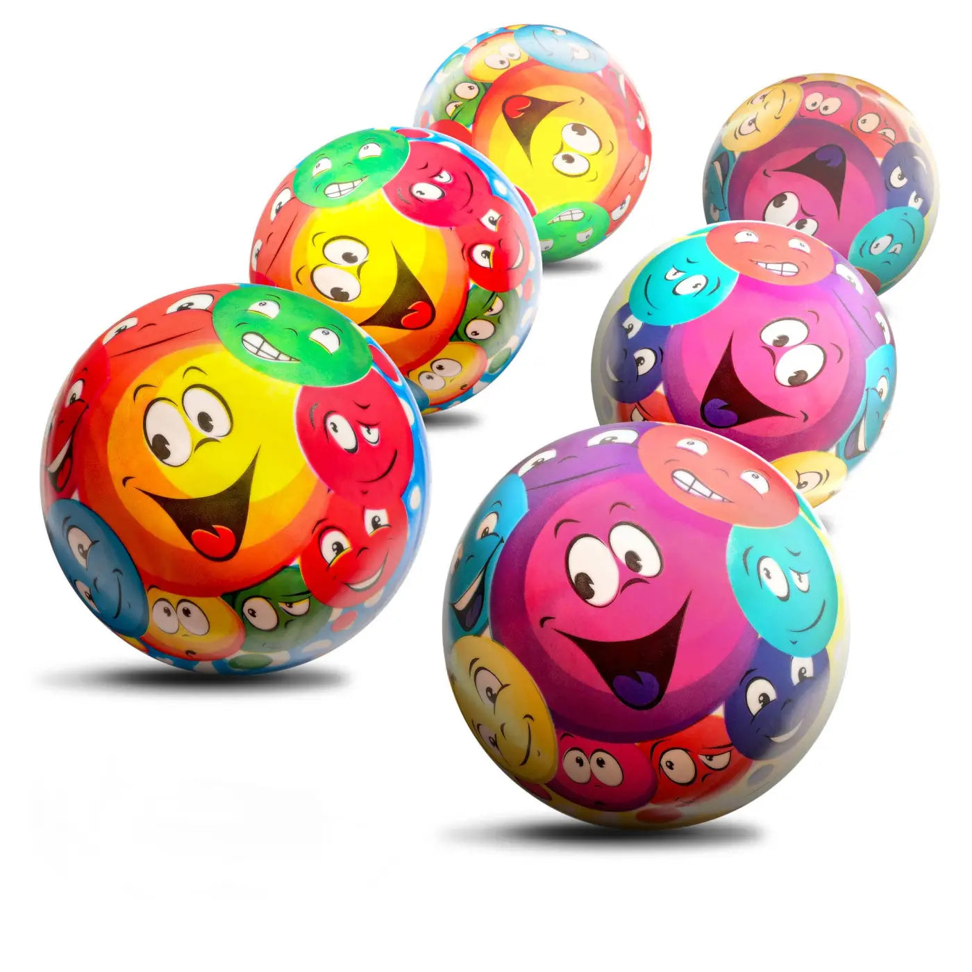 New Bounce playground balls: 8.5'' Smiley Print Bouncy Playground Ball