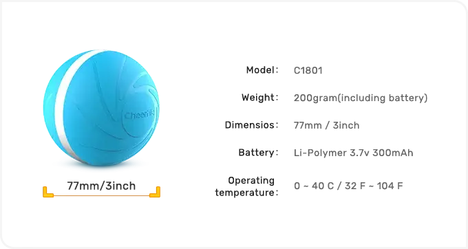 Light blue textured Cheeky bouncing ball with white stripe