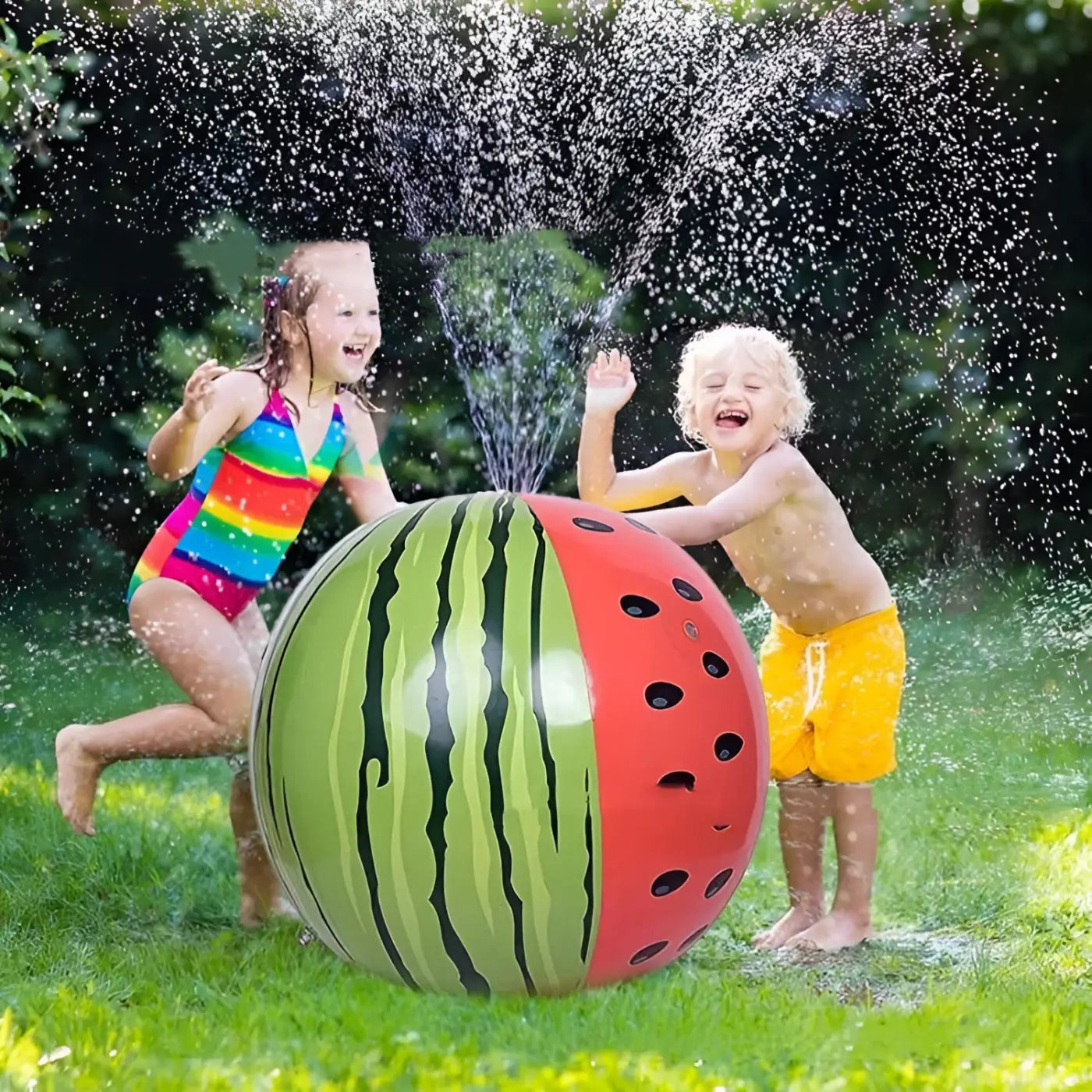 The Ball Depot water ball: 90cm Inflatable Watermelon Water Spray Ball