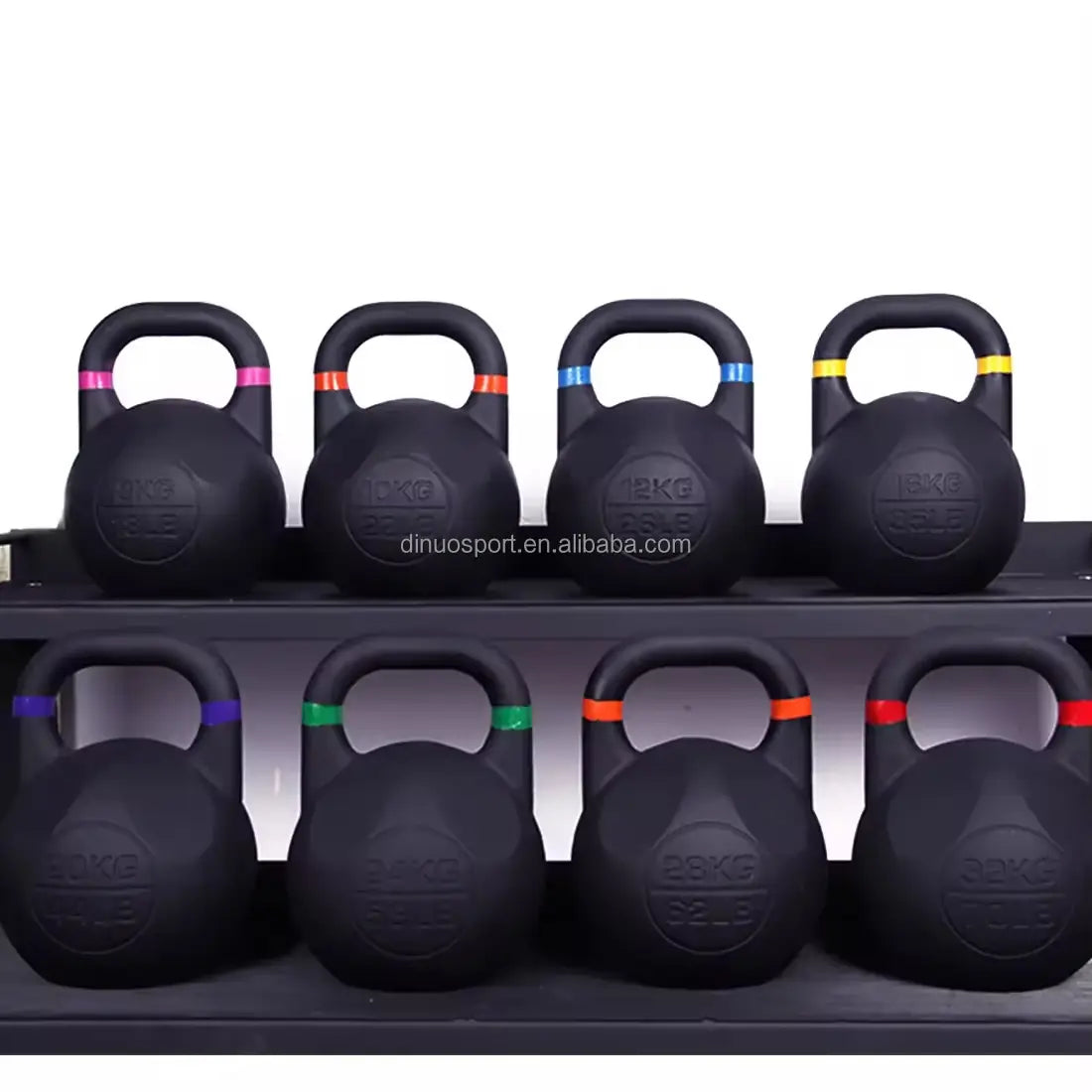 Oem Competition Style Cast Steel Kettlebell Up To 32kg Matte Black,anti-slip Coating For Kettlebell Swing & Snatch