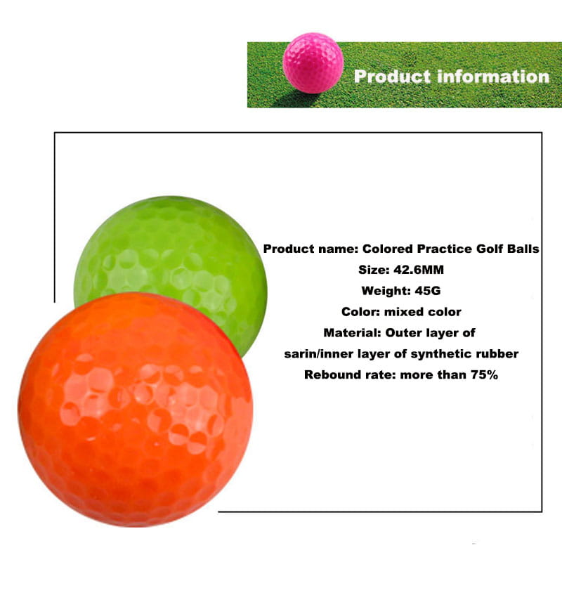 CRESTGOLF 6pcs/Pack Colorful Mini Golf Balls Two Piece Golf Practice Balls Training Golf Pelotas
