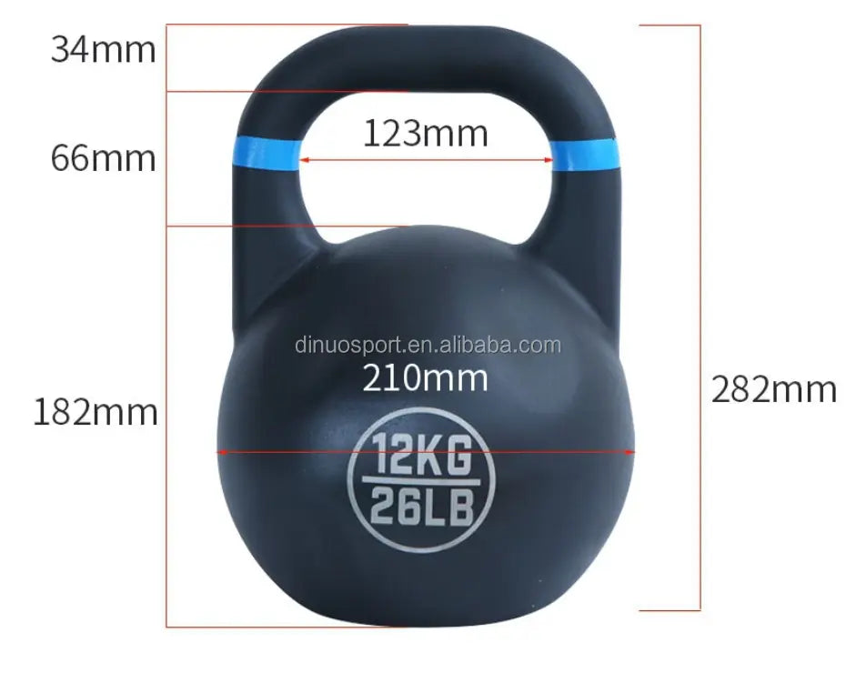 Oem Competition Style Cast Steel Kettlebell Up To 32kg Matte Black,anti-slip Coating For Kettlebell Swing & Snatch