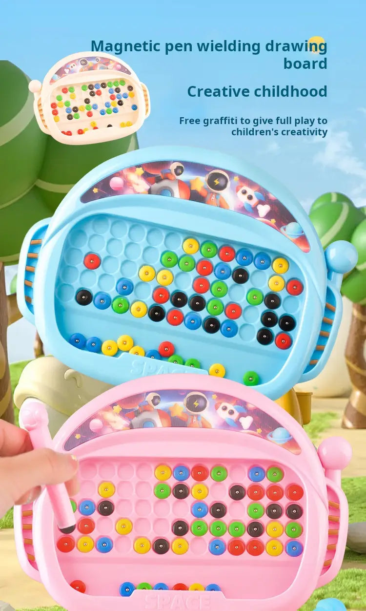 1 PCS Children’s Magnetic Doodle Board with Pen & Beads Drawing Toy for 3-8 Years Kids Educational Boy Girl Montessori