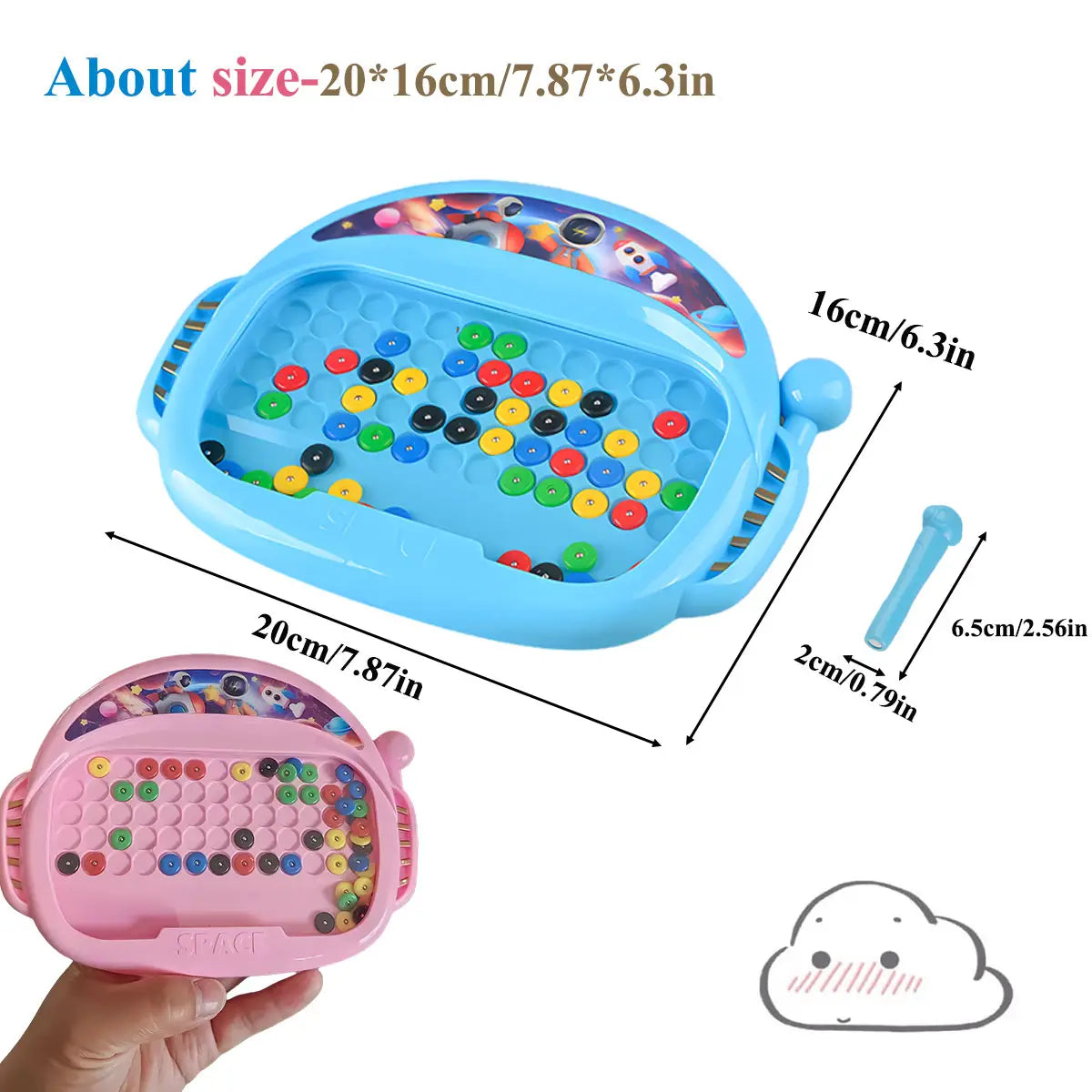 1 PCS Children’s Magnetic Doodle Board with Pen & Beads Drawing Toy for 3-8 Years Kids Educational Boy Girl Montessori