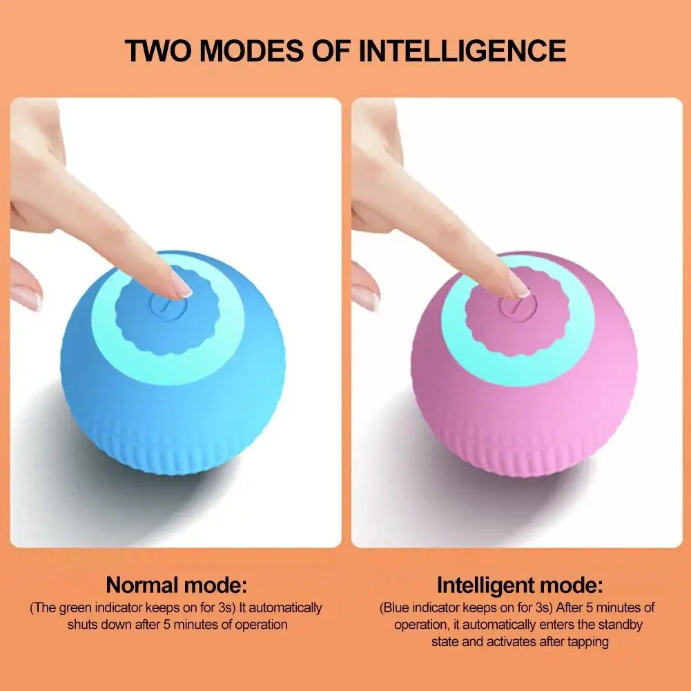 Interactive Smart Cat Ball with blue pink silicone smart balls and teal indicators