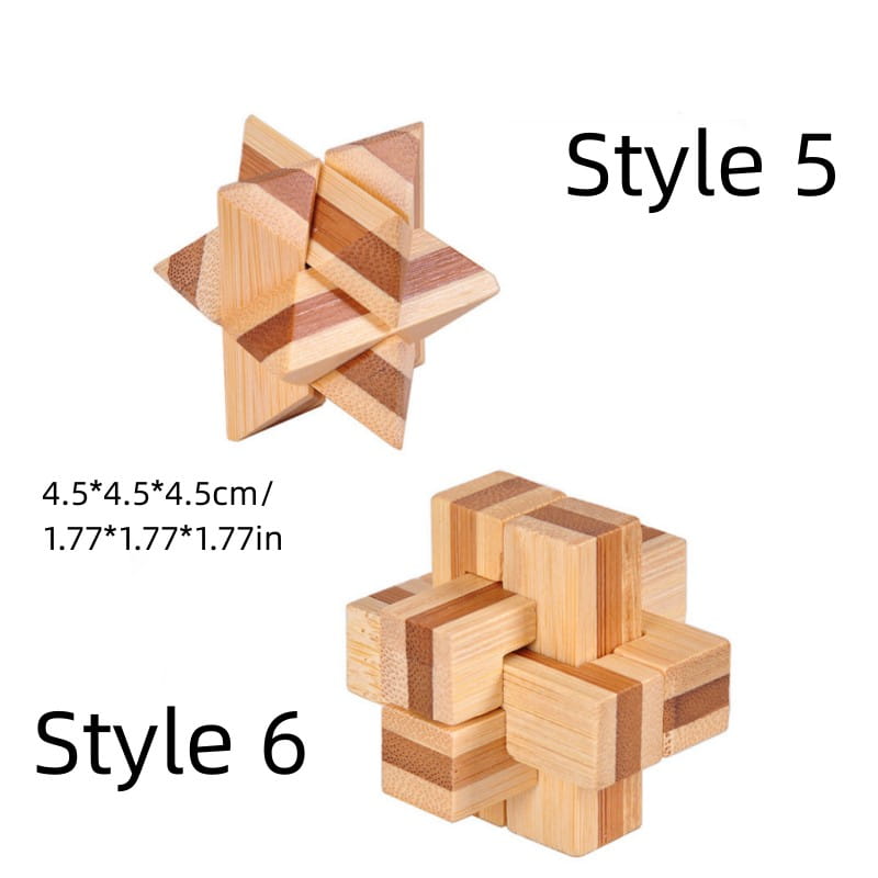 Mini Wooden Kong Ming Lock Lu Ban Lock IQ Brain Teaser Educational Toy Children Montessori 3D Puzzles Game Unlock Toys
