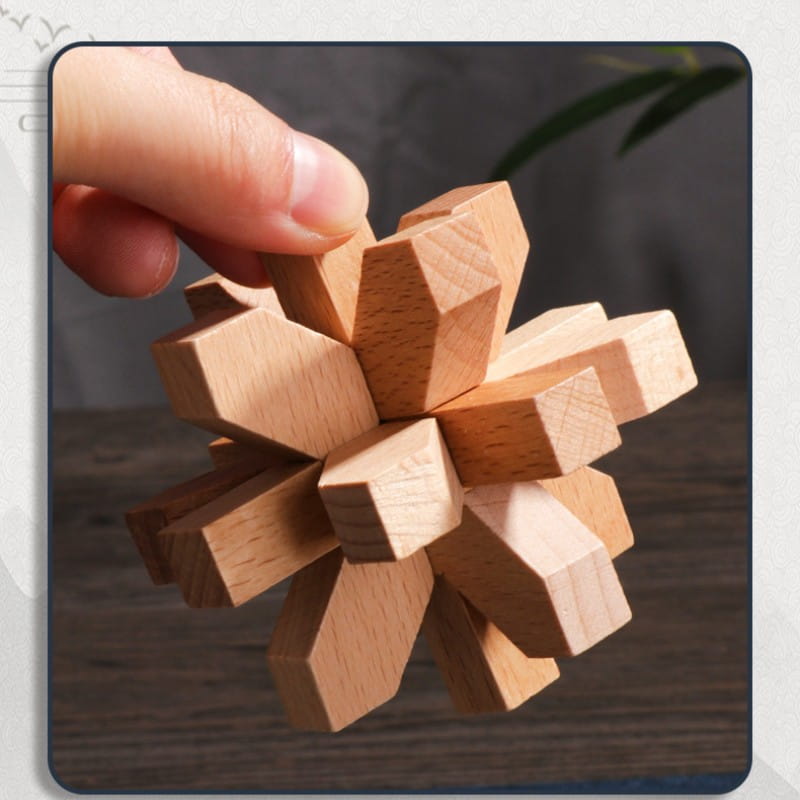 Mini Wooden Kong Ming Lock Lu Ban Lock IQ Brain Teaser Educational Toy Children Montessori 3D Puzzles Game Unlock Toys