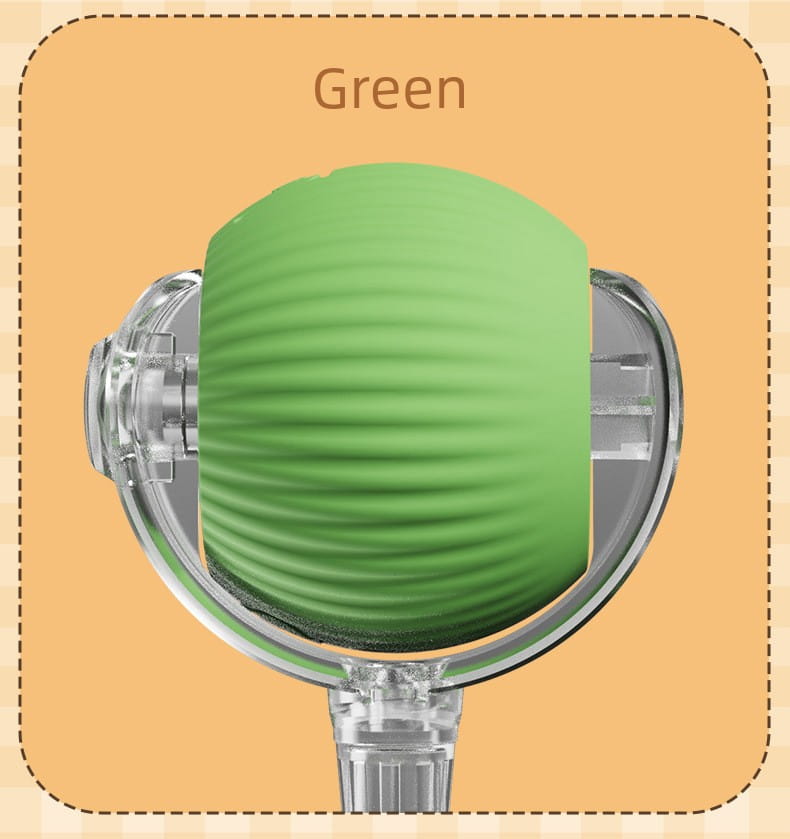 Balle de massage en silicone nervurée verte dans un boîtier transparent pour Balle de Teasing Interactif Intelligent pour Chat