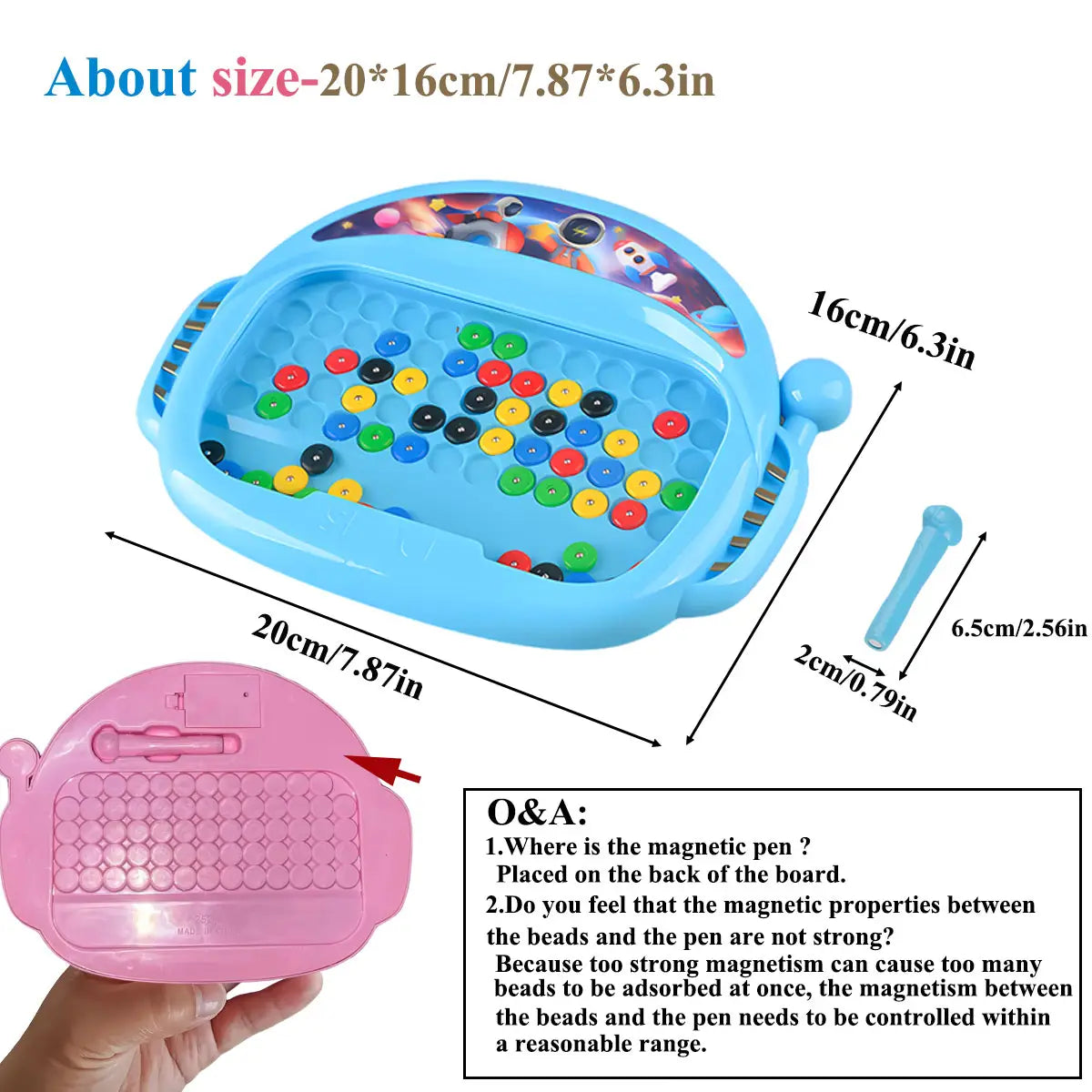 1 PCS Children’s Magnetic Doodle Board with Pen & Beads Drawing Toy for 3-8 Years Kids Educational Boy Girl Montessori